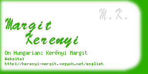 margit kerenyi business card